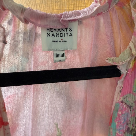 HEMANT & NANDITA Pastel Pink and Multicolor Dress - Picture 3 of 4